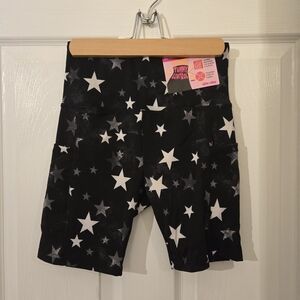 Starry Black Women Workout Shorts, By Shosho. Size S.
